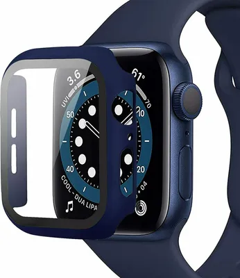 Immagine prodotto di Custodia per Apple Watch Series 6 / 5 / 4 / SE 44mm Custodia protettiva Custodia protezione display 360° TPU Custodia iWatch Cover Blu Opaco