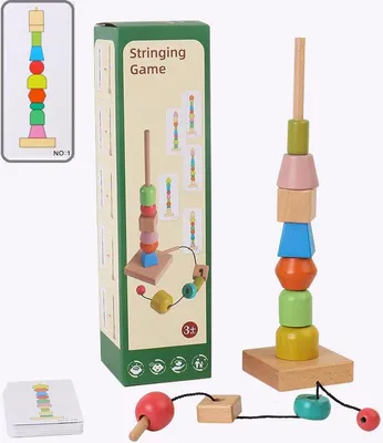 Produktbild von Lernturm aus Holz mit Montessori-Aufgabenkarten