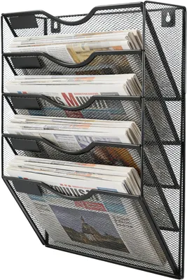 Obrázek produktu pro Držák na časopisy, kovový, formát A4, 5 přihrádek, pro kancelář