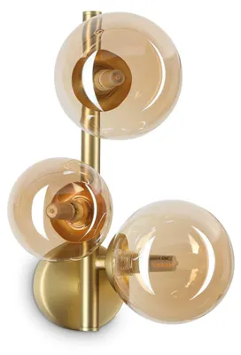 Produktbild von Zeitgenössische Wandleuchte Perlage Metall Messing 3 Lichter G9 15W 3000K