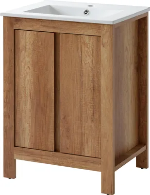 Produktbild von Badmöbel Set 60cm Waschbecken mit Unterschrank Waschtisch Schublade Hängeschrank