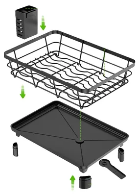 Obrázok produktu pre Stojan na odkvapkávanie riadu, efektívny systém odvodňovania, jednoúrovňový