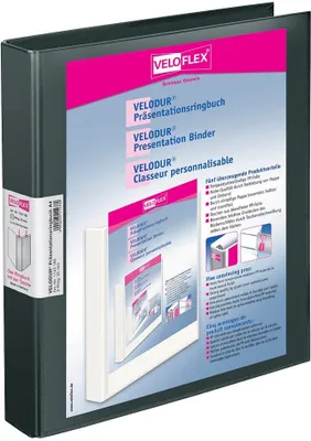 Produktbild von 10 VELOFLEX VELODUR® Präsentationsringbücher 2-Ringe schwarz 4,0 cm DIN A4