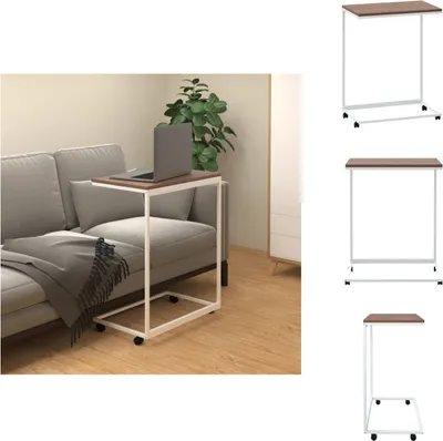 Produktbild von vidaXL Beistelltisch mit Rollen Weiß 55x35x70 cm Holzwerkstoff -  Couchtische