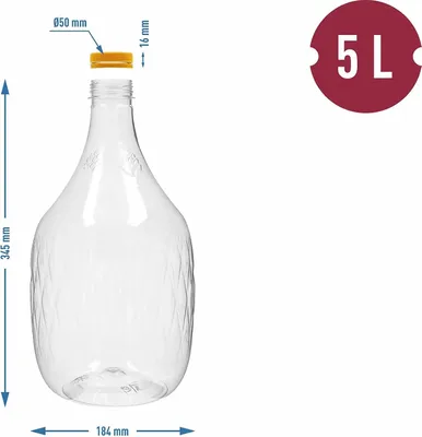 Produktbild von 4 x 5L Weinflasche Weinballon aus Kunstoff GÄRBALLON Ballonflasche Gallone