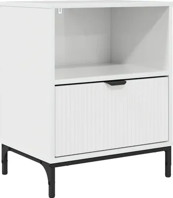 Zdjęcie produktu dla vidaXL Stolik nocny biały wysoki połysk 49 x 36 x 61 cm materiał drewnopochodny
