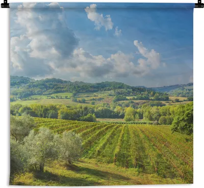 Produktbild von MuchoWow® Wandteppich Wandbehang Toskana - Landschaft - Wolken 90x90 cm Tapisserie Dekoration Wandtuch - Wandaufhänger