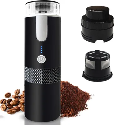 Obrázok produktu pre Prenosné elektrické kávovary Espresso 6oz Single Serve Mini kávovar s šálkou kávy prášok a kapsule Bin 1200mAh dobíjateľná batéria Automatické Brew pre kempovanie Cestovanie auto turistika kancelária (NIE funkcia ohrevu)