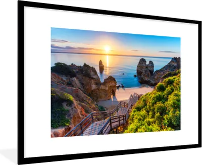 Produktbild von MuchoWow® MuchoWow® Gerahmtes Poster Strand - Meer - Portugal 90x60 cm - Poster mit zchwarzem Bilderrahmen - Wanddekoration - Fotos