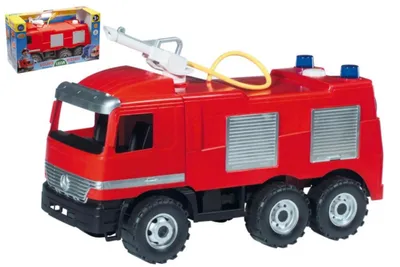 Image de Voiture de pompiers Mercedes en plastique, 60 cm, avec réservoir d'eau de 1,6 l, dans une boîte de 68 x 38 x 27 cm
