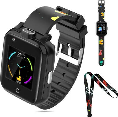 Image de (Noir)Montre intelligente pour enfants Filles Garçons Smart Game Watch pour enfants SmartWatch avec 18 jeux éducatifs