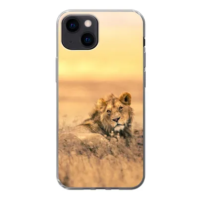 Produktbild von MuchoWow® Handyhülle Schutzhülle Hülle für iPhone 13 mini Löwen - Gras - Himmel Silikon Softcase Handy Hülle - Softcase