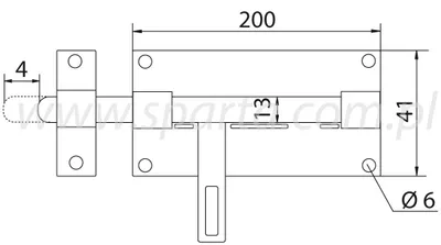 Produktbild von Kuta Zasuwa Ryglowa 250x40 Fi 12 Türverriegelung schwarz