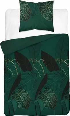 Immagine prodotto di Biancheria da letto, biancheria da letto in raso, 100% cotone 180x200 4456a verde, foglie