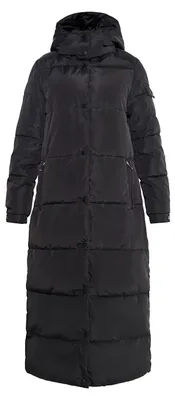 Image de Manteau long matelassé pour femmes AODA - noir, taille XXL