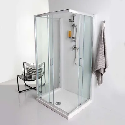 Produktbild von 80x80x80 cm U-Form Duschkabine mit Sicherheitsglas 6 mm