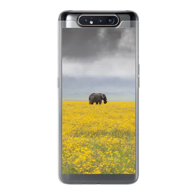 Produktbild von MuchoWow® Handyhülle Schutzhülle Hülle für Samsung Galaxy A80 Elefant - Blumen - Natur - Gelb - Tiere Silikon Softcase Handy Hülle - Schutzdeckel
