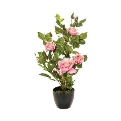 Image de Plante décorative artificielle PINK ROSE en pot, 50 cm