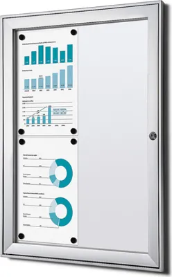 Produktbild von Showdown Schaukasten für Innen und Außen SCS - 4x DIN A4 - B1  - Aluminium - Silber