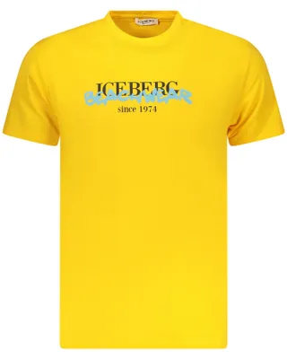 Produktbild von Herren Kurzarm T-Shirt, Gelb Neon, Rundhals, Logo, Print Design
