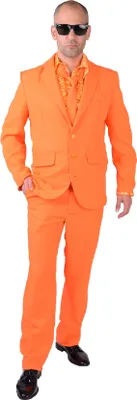 Produktbild von M218287-27-L orange Herren Anzug Smoking Sakko Hose und Krawatte Gr.L