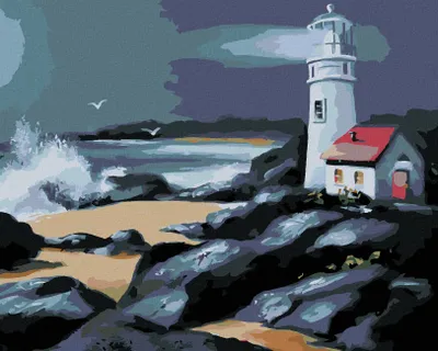 Produktbild von Zuty - Malen nach Zahlen - LEUCHTTURM AN DER KÜSTE (D. RUSTY RUST), 40x50 cm, ohne Keilrahmen