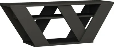 Image de Amazzonite - Meuble TV, 110x30x40h cm Noir Anthracite, 2 Étagères