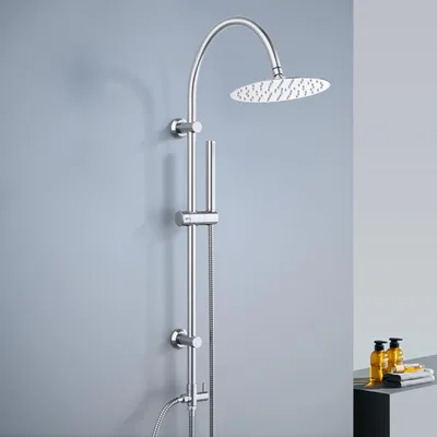 Produktbild von Görbach Regendusche Duschsystem ohne Armatur, Edelstahl Duschset mit Rund Kopfbr