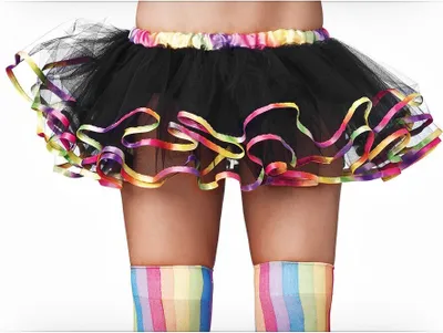 Produktbild von Petticoat schwarz mit Regenbogen-Akzenten