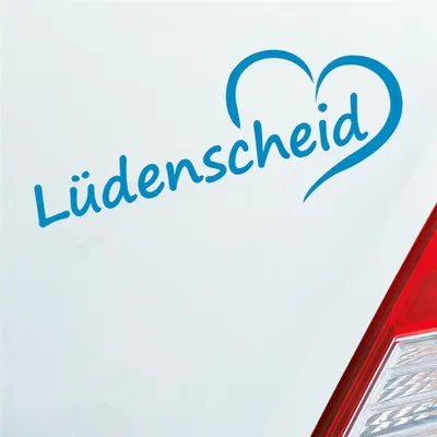 Produktbild von Auto Aufkleber Lüdenscheid Herz Stadt City Liebe Love 19,5x8 cm Hellblau Sticker Heckscheibenaufkleber