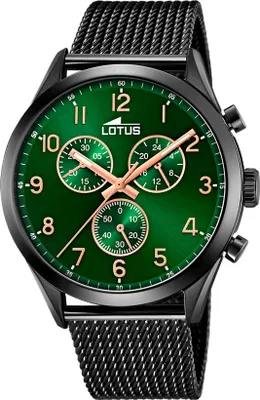 Produktbild von Lotus Herren Uhr Minimalist Luxus Elegant Edelstahl Armbanduhr schwarz UL18639/E