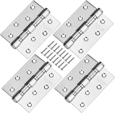 Imagen del producto de Bisagras de acero inoxidable 304, de 10 x 7,5 cm, juego de 4 unidades, incluyendo tornillos, para puertas pesadas