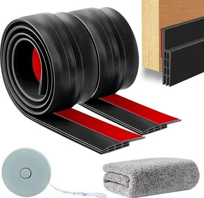 Productafbeelding van Geluidsdichte deurafdichting, 100 cm, zwart, zelfklevend, energiebesparend