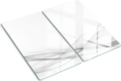 Produktbild von Tulup Glas-Herdabdeckplatte - 2x30x52cm - Glaskeramikkochfeld-Abdeckung Spritzschutz Zweiteilig Wellen Abstrakt