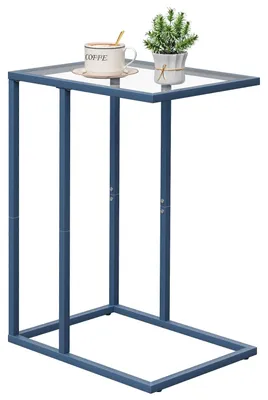 Productafbeelding van C-vormige Bijzettafel van Glas in Blauw