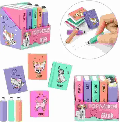 Immagine prodotto di TOPModel set di gomme da cancellare mini libri scolastici e penne