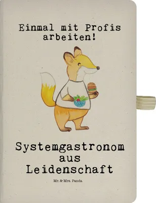 Produktbild von Mr. & Mrs. Panda Tagebuch Systemgastronom Leidenschaft - Transparent - Geschenk, Reisetagebuch, notizbuch, Journal, Adressbuch, A5