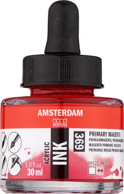 Produktbild von Amsterdam Acrylic Tinte Flasche 30 ml Primärmagenta 369