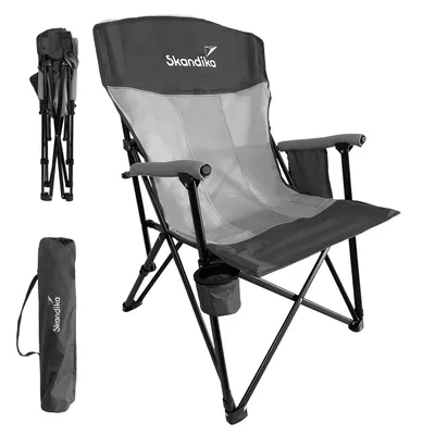 Produktbild von Skandika Klappstuhl Kevo | Campingstuhl faltbar, mit Getränkehalter, leicht, mit Tasche, Netzeinsatz, Angelstuhl