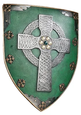 Keltisches Kreuz Kriegerschild Wandskulptur 46 cm Polyresin