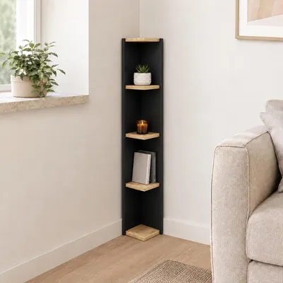 Produktbild von VCM Holzregal stehend | platzsparendes Regal | Maße: H. 97 x B. 15 x T. 17 cm | Elegantes Regal stehend | Aufbewahrungsregal | Bücherregal - Honsa