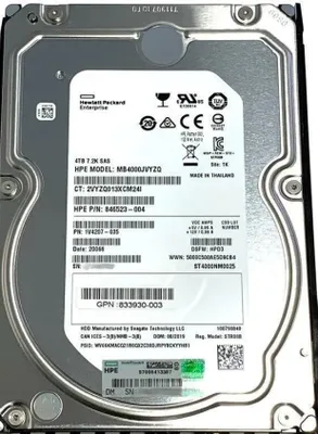 Produktbild von Hewlett Packard Enterprise 4TB, 12G SAS, 7.2K rpm, 4000 GB, SAS, 7200 RPM, 3.5 Zoll, Festplatte, 12 Gbit/s