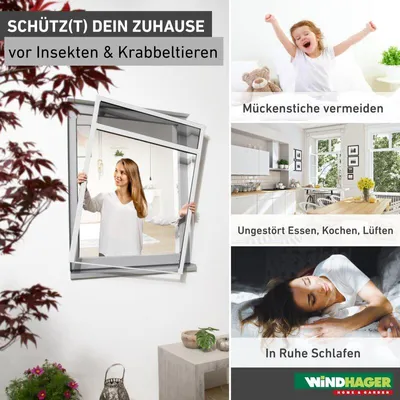 Produktbild von Fliegengitter Rollofenster zum Einhängen – 130x160 cm, weiß