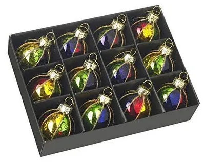 Weihnachtsbaumkugeln aus Glas, bunt, 12 Stück, 3 cm