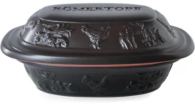 Produktbild von Römertopf Bräter Rustico 1,2 L Schmortopf Keramik mit Deckel, Schwarz