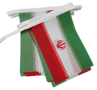 Iran-Wimpelkette, 12 m, 20 Flaggen, Polyester 45x30 cm