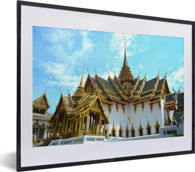Produktbild von MuchoWow® MuchoWow® Gerahmtes Poster Thailand - Palast - Sonne 40x30 cm - Poster mit zchwarzem Bilderrahmen - Bilderrahmen - Poster im Rahmen
