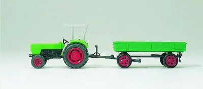 Productafbeelding van Model Tractor met Aanhanger HOO Schaal - Detailgetrouw Landbouwvoertuig