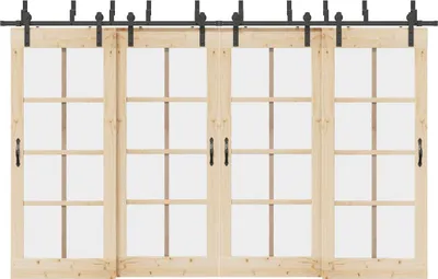 Produktbild von Schiebetürbeschlag-Set 366 cm Stahl Schwarz