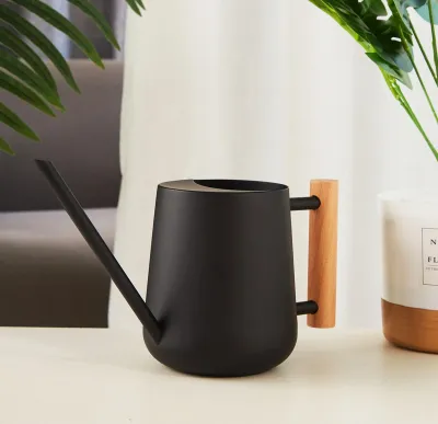 Produktbild von 1000ml Gießkanne mit langem Auslauf, Edelstahl Gartengießkanne, Pflanzen Bewässerungstopf, Zimmerpflanzen Bewässerung Schwarz